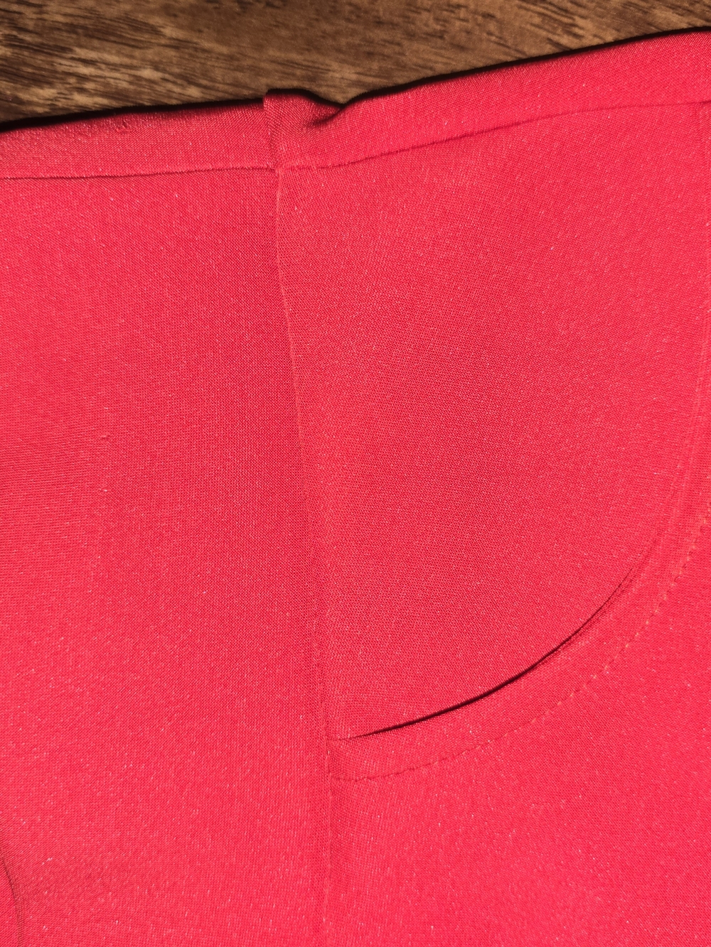 Women's Red Midi Pencil Skirt - Classic High-Waist Style - Picture 3 of 3